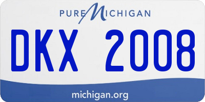 MI license plate DKX2008
