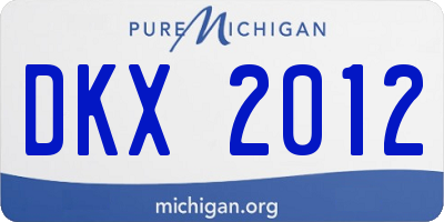 MI license plate DKX2012