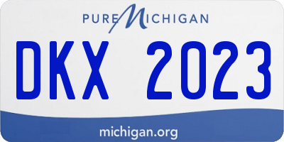 MI license plate DKX2023