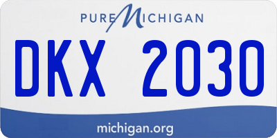 MI license plate DKX2030
