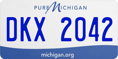 MI license plate DKX2042