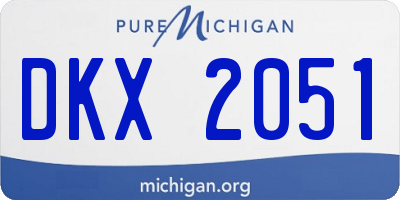 MI license plate DKX2051