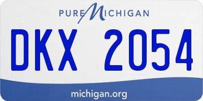 MI license plate DKX2054