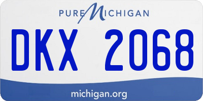 MI license plate DKX2068