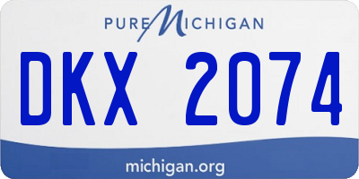 MI license plate DKX2074