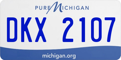 MI license plate DKX2107