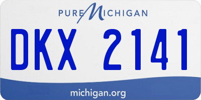 MI license plate DKX2141