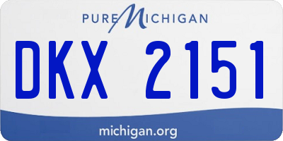 MI license plate DKX2151