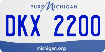 MI license plate DKX2200