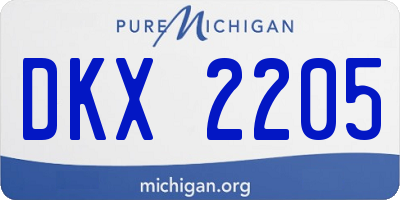 MI license plate DKX2205