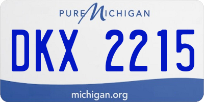 MI license plate DKX2215