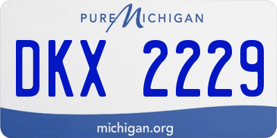 MI license plate DKX2229