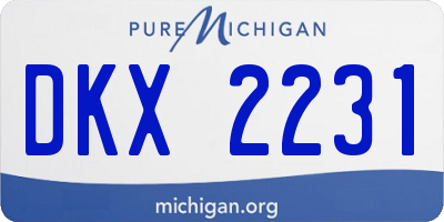 MI license plate DKX2231