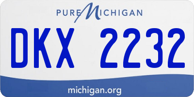 MI license plate DKX2232