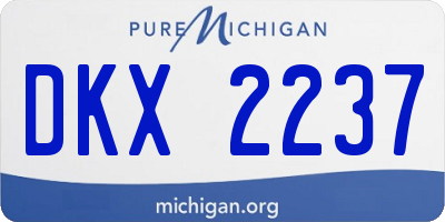 MI license plate DKX2237