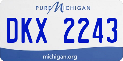MI license plate DKX2243