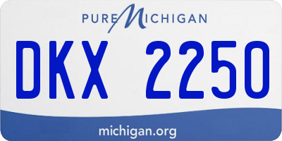 MI license plate DKX2250