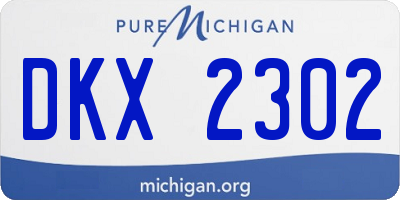 MI license plate DKX2302