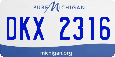 MI license plate DKX2316