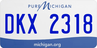 MI license plate DKX2318