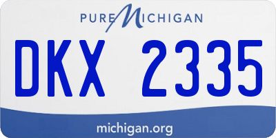 MI license plate DKX2335