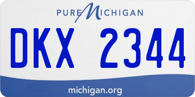 MI license plate DKX2344