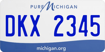 MI license plate DKX2345