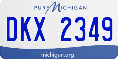 MI license plate DKX2349