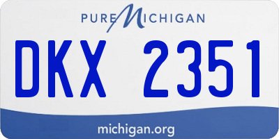 MI license plate DKX2351