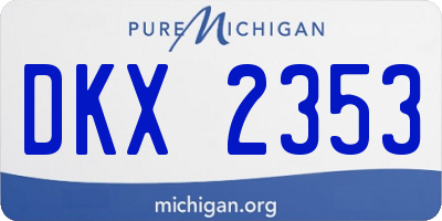 MI license plate DKX2353