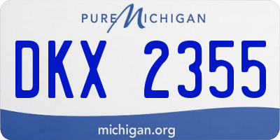 MI license plate DKX2355
