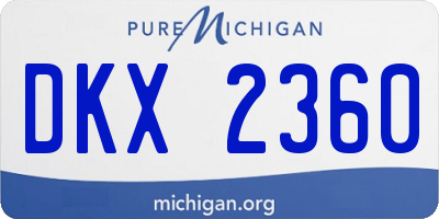 MI license plate DKX2360