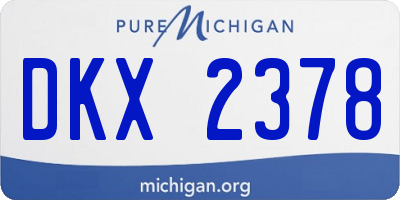 MI license plate DKX2378