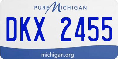 MI license plate DKX2455