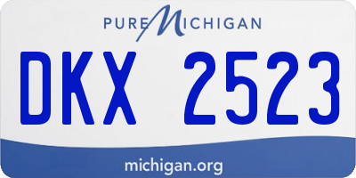 MI license plate DKX2523