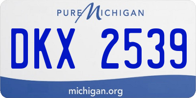 MI license plate DKX2539