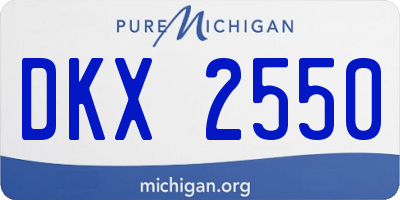 MI license plate DKX2550