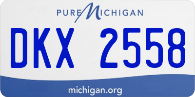 MI license plate DKX2558
