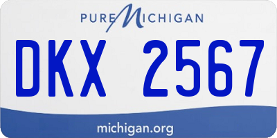 MI license plate DKX2567