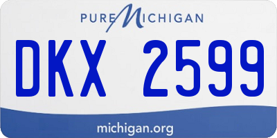 MI license plate DKX2599