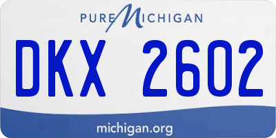 MI license plate DKX2602