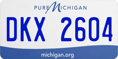 MI license plate DKX2604
