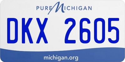 MI license plate DKX2605