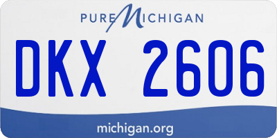 MI license plate DKX2606