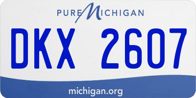 MI license plate DKX2607