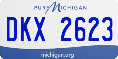 MI license plate DKX2623