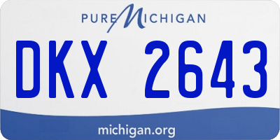 MI license plate DKX2643