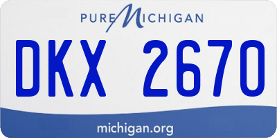 MI license plate DKX2670