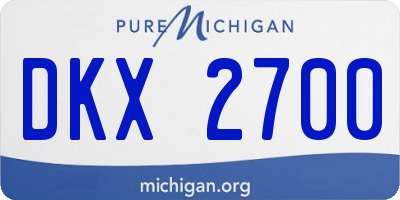 MI license plate DKX2700