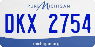 MI license plate DKX2754